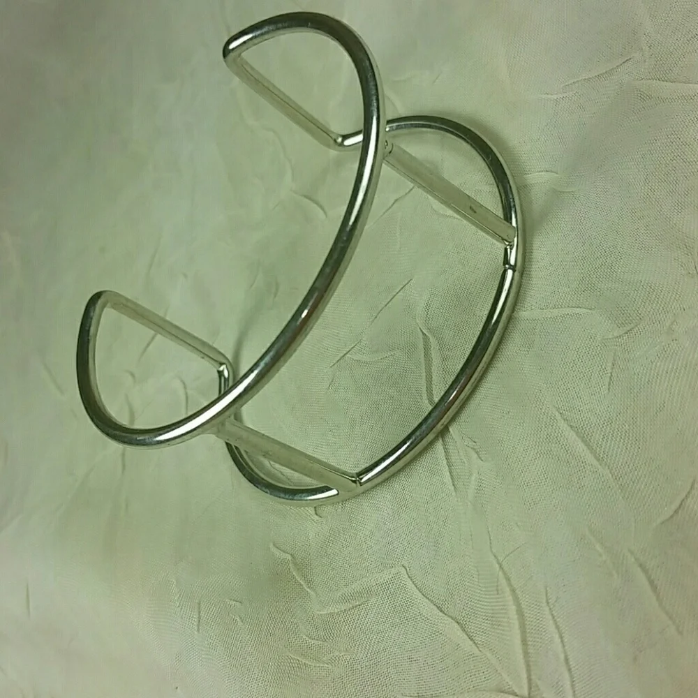 Silvertone open bracelet bangle